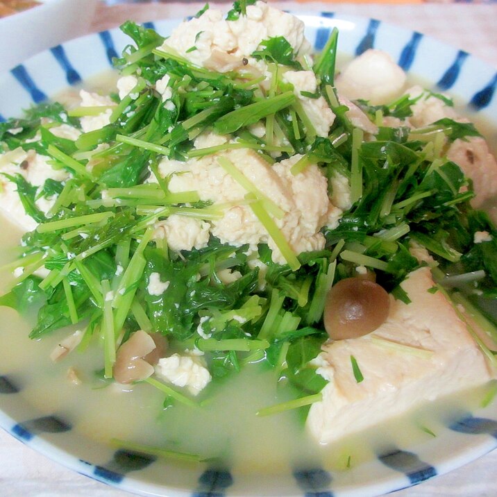 水菜と豆腐のさっと煮